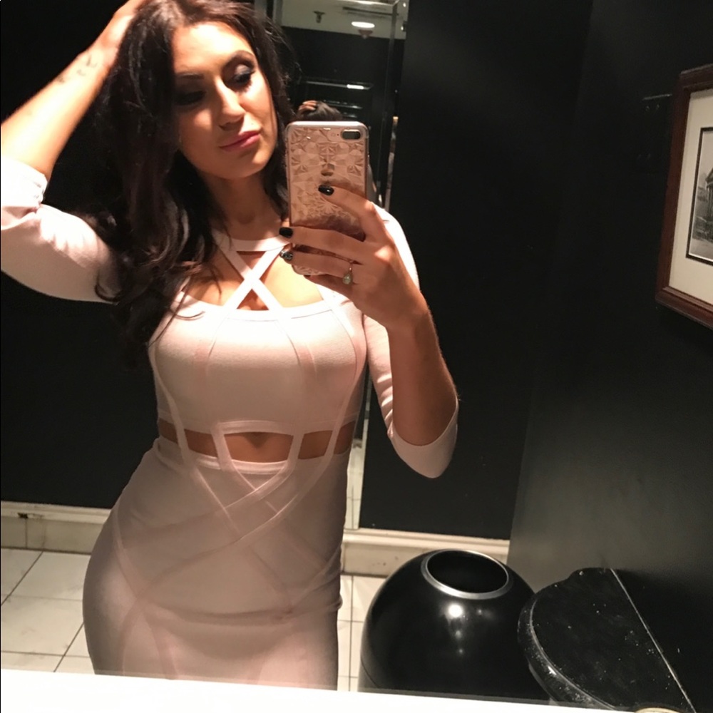 Bebe pink bandage dress